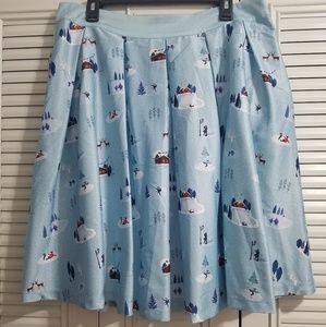 Cute Vintage Style Skirt Winter Print